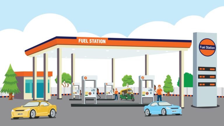 Open petrol pump in India